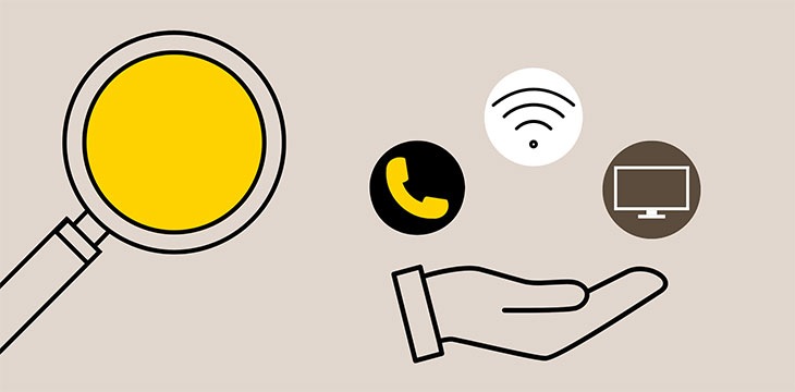 loupe recherche main wifi