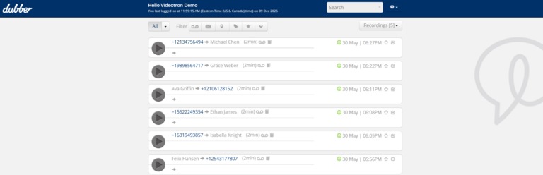 Dubber Hello Videotron Accessing portal wihout AI