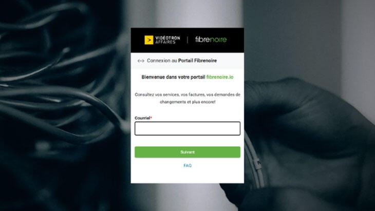 Connexion Portail Fibre noire
