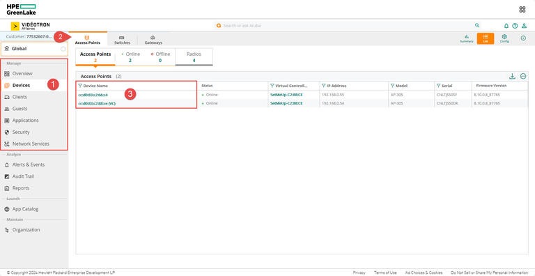 Aruba - HPE - Devices
