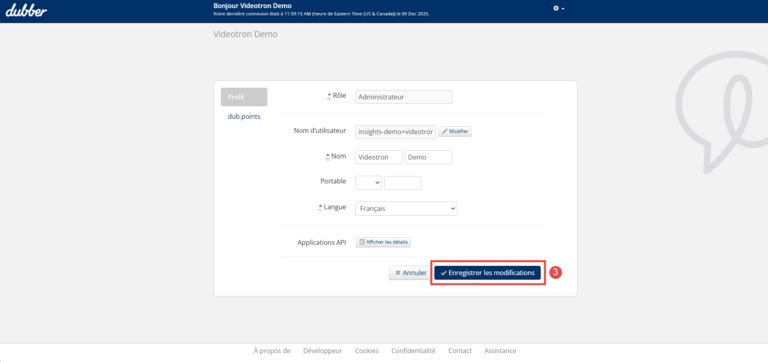 Dubber Bonjour Videotron Gerer son profil sans IA
