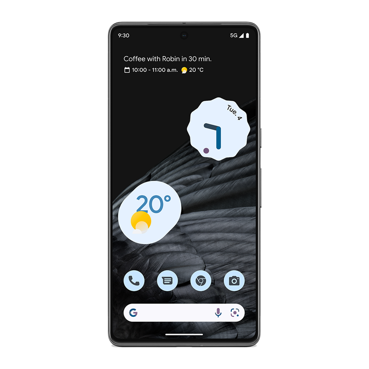 Google Pixel 7 Pro in Obsidian seen from the front.