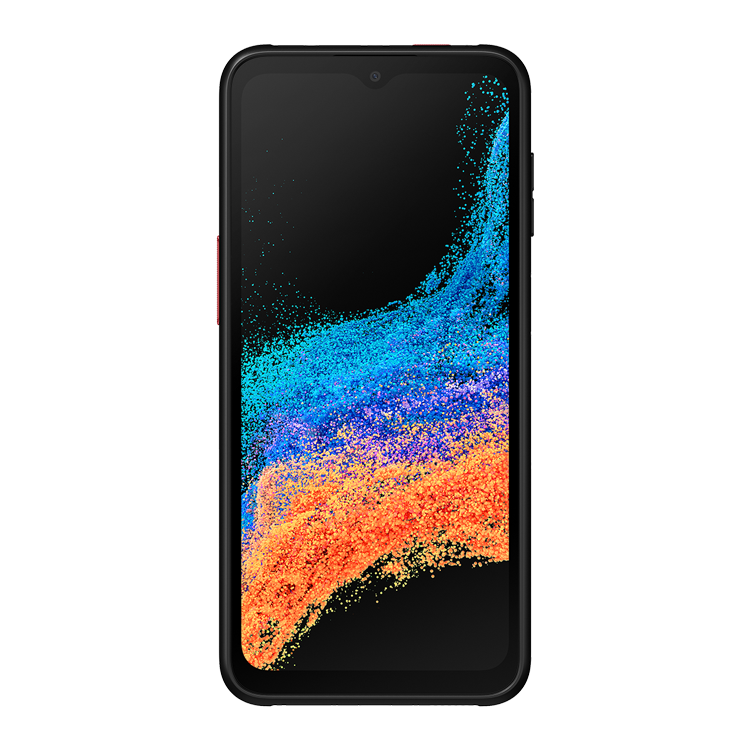 Samsung Galaxy XCover6 Pro couleur noir vu de face.
