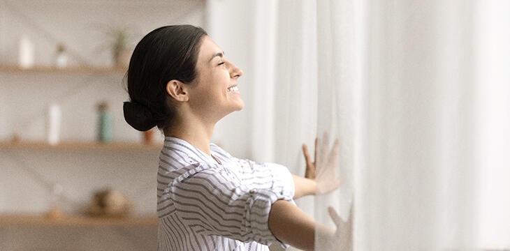 Women looking outside