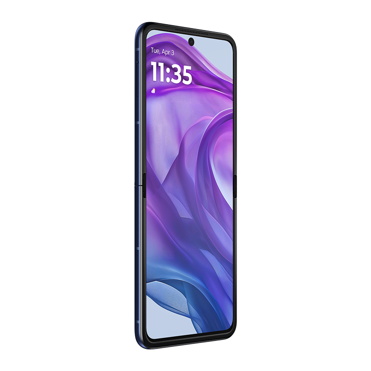 Motrola Razr+ 2024 midnight blue Side view without volum button