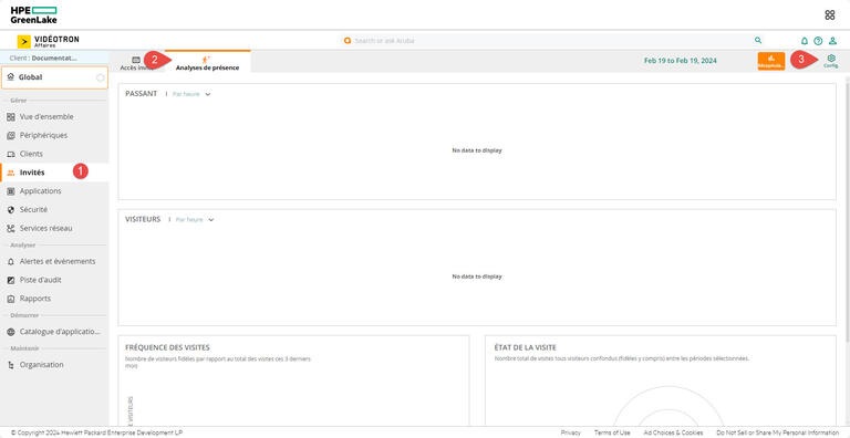 Aruba HPE - Invités - Analyses de présence