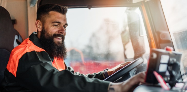 truck driver flying man beard