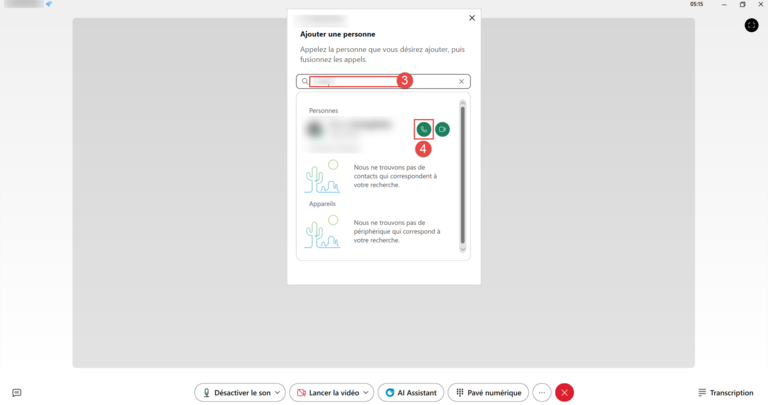 Webex Guide utilisateur Conférence ajouter une personne 3 4