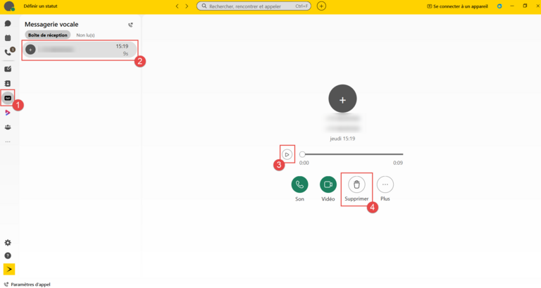 Webex Messagerie vocale 1 2 3 4
