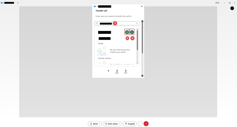 Webex User guide Transfer call 3 4 5