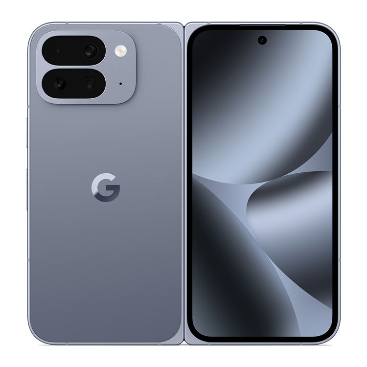 Google Pixel 10 Pro Fold in Moonstone Open Rear View