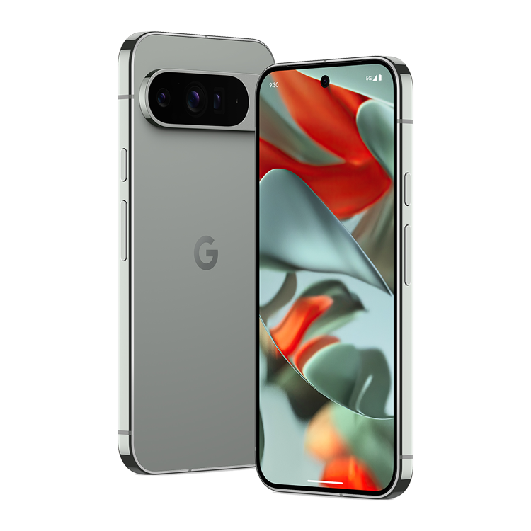 Google Pixel9 pro XL front and Back view with camera and Google logo