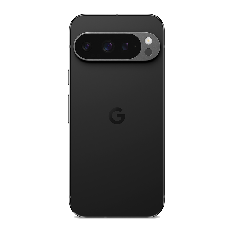 Google Pixel 9 Pro Obsidian Back view with camera and Google logo