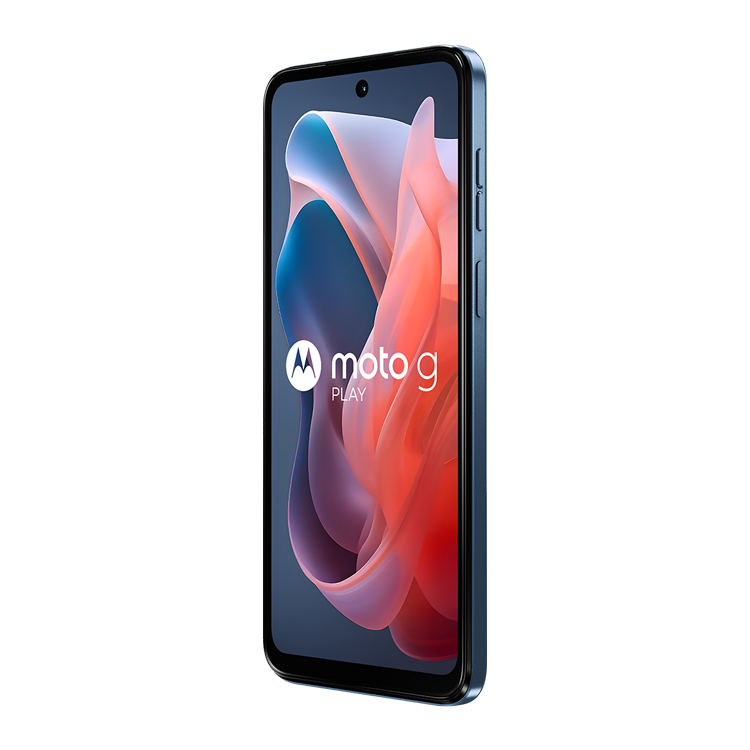 Moto G play 2024 vue de côté avec bouton