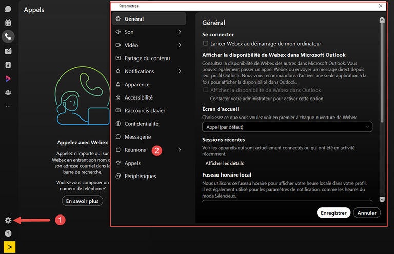 Appels Paramètres Général Pont