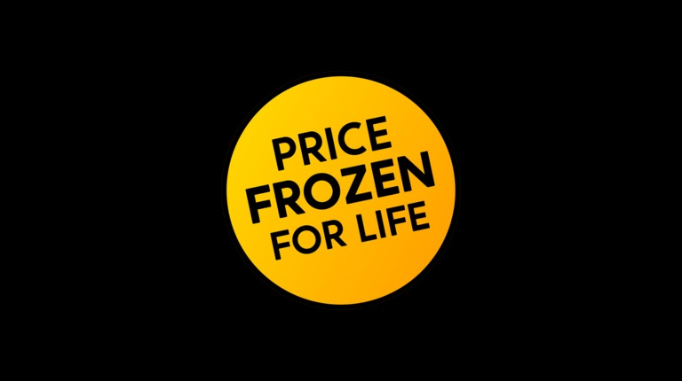 Price frozen for life