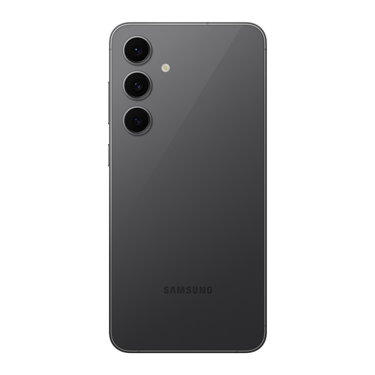 Samsung Galaxy S24 FE vue de dos avec appareil photo et logo Samsung couleur Graphite