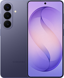 Samsung Galaxy S26  - Couleur Violet cobalt - vue de face et dos