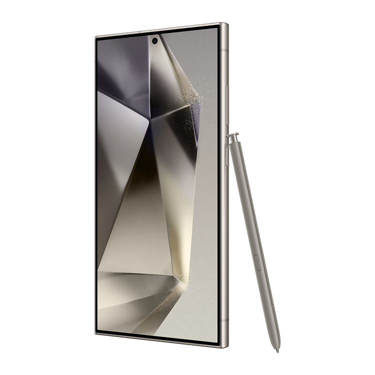 samsung galaxy s24 ultra gris vue de côté avec bouton volume