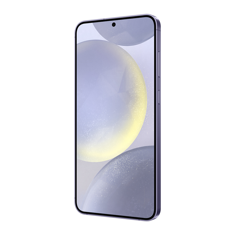 Samsung Galaxy s24+ Violet Cobalt vue de côté avec bouton volume