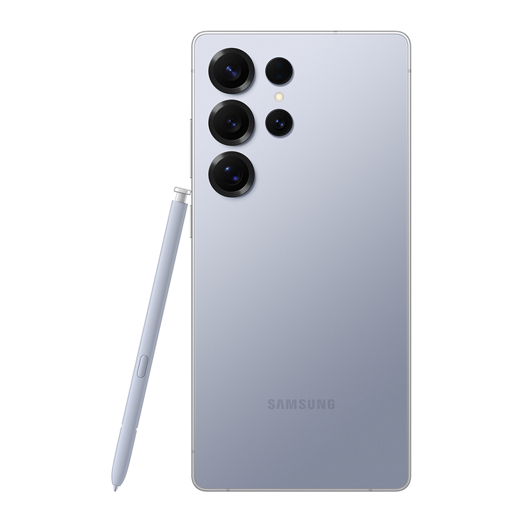 Samsung Galaxy S25 Ultra - Couleur titane bleu argenté - vue de dos