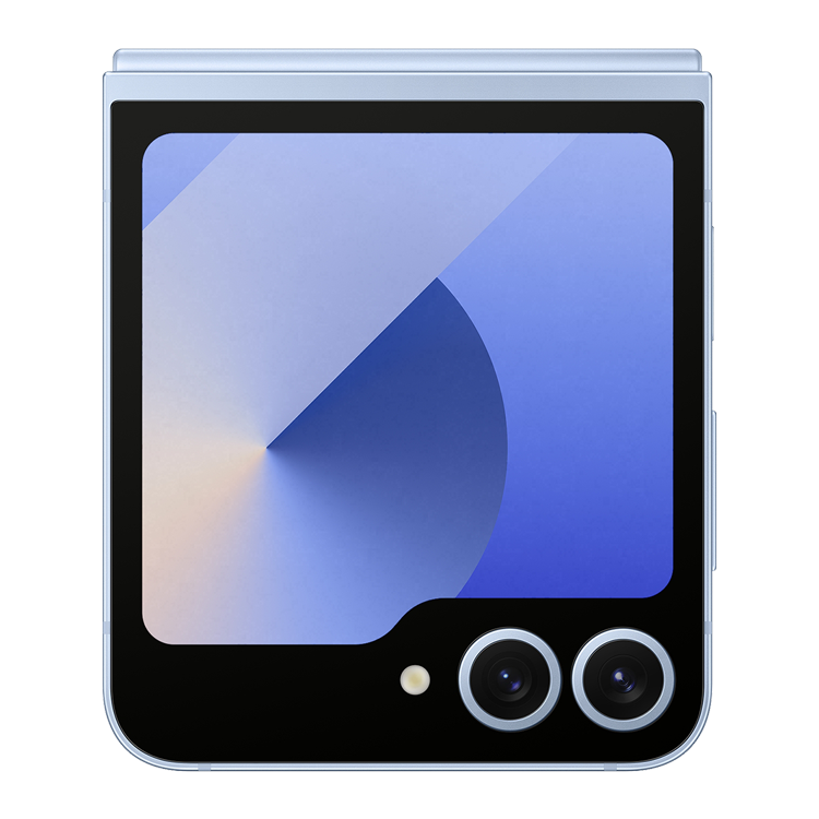 Samsung Galaxy Z Flip6 - Blue Color - folded front view