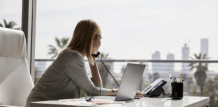 Telephone Business Woman Office