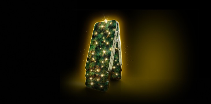 Sapin de noël dans un téléphone