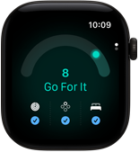 Apple Watch Series 12, aluminum case, black color, readiness score of 8, right side exterior, Digital Crown