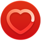 High Heart Rate notification icon, a white heart outline in a red circle