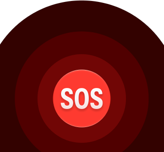 Icône Urgence SOS, cercles rouges avec les lettres SOS blanc au centre