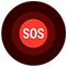 Icône Urgence SOS, cercles rouges avec les lettres SOS blanc au centre