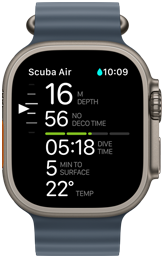 Apple Watch Ultra 3, diving screen