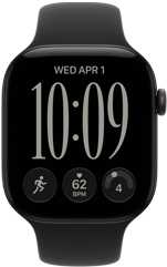Apple Watch Series 12, aluminum case, black colour, Responsive Art watch face, Sport Band, black colour