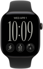 Apple Watch Series 12, aluminum case, black colour, Responsive Art watch face, Sport Band, black colour