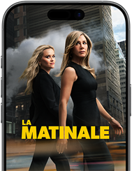 Écran d’iPhone 17 montrant La matinale, une série Apple TV+. 