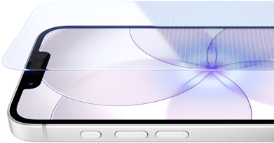 iPhone dix-sept-e, face avant avec Ceramic Shield 2, côté, blanc, boutons : Action, volume