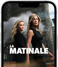 Écran d’iPhone dix-sept-e affichant la série La matinale d’Apple TV