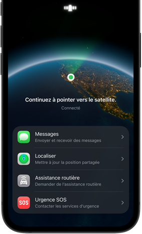 Messages par satellite en cours d’utilisation