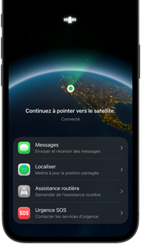 Messages par satellite en cours d’utilisation