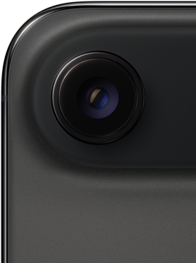 iPhone Air, face arrière, noir infini, coin supérieur arrondi, système caméra Fusion à un objectif